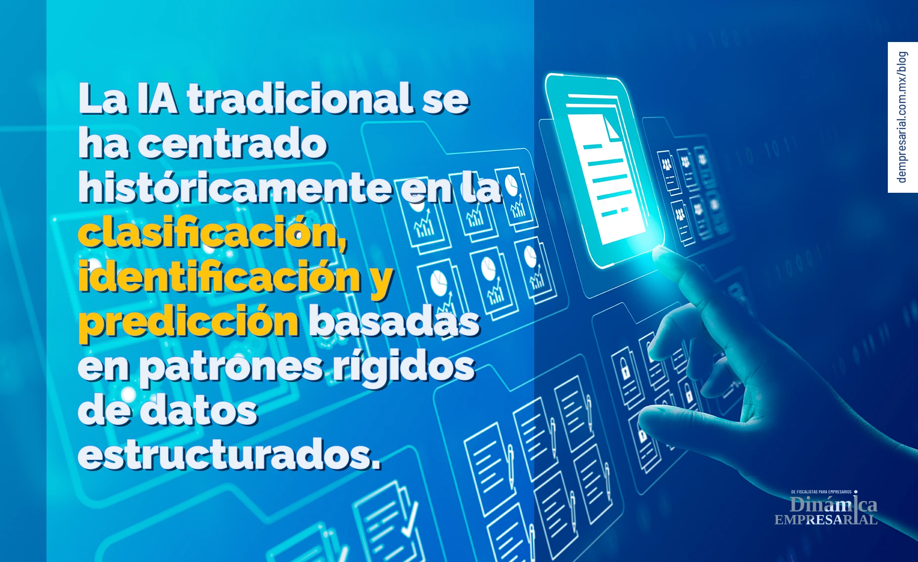La IA tradicional se ha centrado históricamente en la clasificación, identificación y predicción basadas en patrones rígidos de datos estructurados