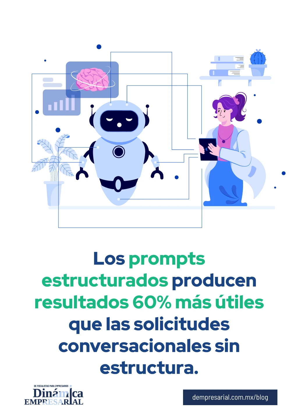 Los prompts estructurados producen resultados 60% más útiles que las solicitudes conversacionales sin estructura.